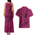 Hawaiian Whales Polynesian Art Motifs Couples Matching Tank Maxi Dress and Hawaiian Shirt Pink Color - Polynesian Pride
