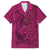 Hawaiian Whales Polynesian Art Motifs Family Matching Off Shoulder Maxi Dress and Hawaiian Shirt Pink Color - Polynesian Pride
