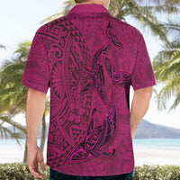Hawaiian Whales Polynesian Art Motifs Hawaiian Shirt Pink Color - Polynesian Pride