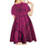 Hawaiian Whales Polynesian Art Motifs Kid Short Sleeve Dress Pink Color - Polynesian Pride