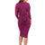 Hawaiian Whales Polynesian Art Motifs Long Sleeve Bodycon Dress Pink Color - Polynesian Pride