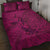 Hawaiian Whales Polynesian Art Motifs Quilt Bed Set Pink Color - Polynesian Pride