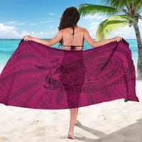 Hawaiian Whales Polynesian Art Motifs Sarong Pink Color - Polynesian Pride