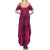 Hawaiian Whales Polynesian Art Motifs Summer Maxi Dress Pink Color - Polynesian Pride