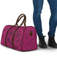 Hawaiian Whales Polynesian Art Motifs Travel Bag Pink Color - Polynesian Pride