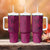 Hawaiian Whales Polynesian Art Motifs Tumbler With Handle Pink Color - Polynesian Pride