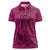 Hawaiian Whales Polynesian Art Motifs Women Polo Shirt Pink Color - Polynesian Pride