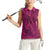 Hawaiian Whales Polynesian Art Motifs Women Sleeveless Polo Shirt Pink Color - Polynesian Pride