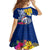 Custom Northern Mariana Islands Christmas Family Matching Puletasi Dress and Hawaiian Shirt Funny Santa Hug Latte Stone Ylang-ylang and Polynesia Pattern Blue LT03 - Polynesian Pride