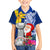 Custom Northern Mariana Islands Christmas Family Matching Puletasi Dress and Hawaiian Shirt Funny Santa Hug Latte Stone Ylang-ylang and Polynesia Pattern Blue LT03 Son's Shirt Blue - Polynesian Pride
