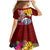 Custom Northern Mariana Islands Christmas Family Matching Mermaid Dress and Hawaiian Shirt Funny Santa Hug Latte Stone Ylang-ylang and Polynesia Pattern Red LT03 - Polynesian Pride