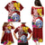 Custom Northern Mariana Islands Christmas Family Matching Puletasi Dress and Hawaiian Shirt Funny Santa Hug Latte Stone Ylang-ylang and Polynesia Pattern Red LT03 - Polynesian Pride