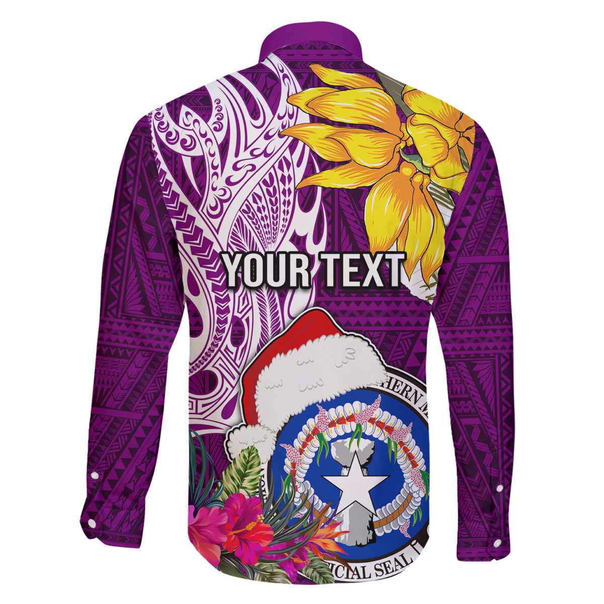 Custom Northern Mariana Islands Christmas Family Matching Off Shoulder Maxi Dress and Hawaiian Shirt Funny Santa Hug Latte Stone Ylang-ylang and Polynesia Pattern Pink LT03 - Polynesian Pride