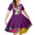 Custom Northern Mariana Islands Christmas Family Matching Puletasi Dress and Hawaiian Shirt Funny Santa Hug Latte Stone Ylang-ylang and Polynesia Pattern Pink LT03 Daughter's Dress Pink - Polynesian Pride