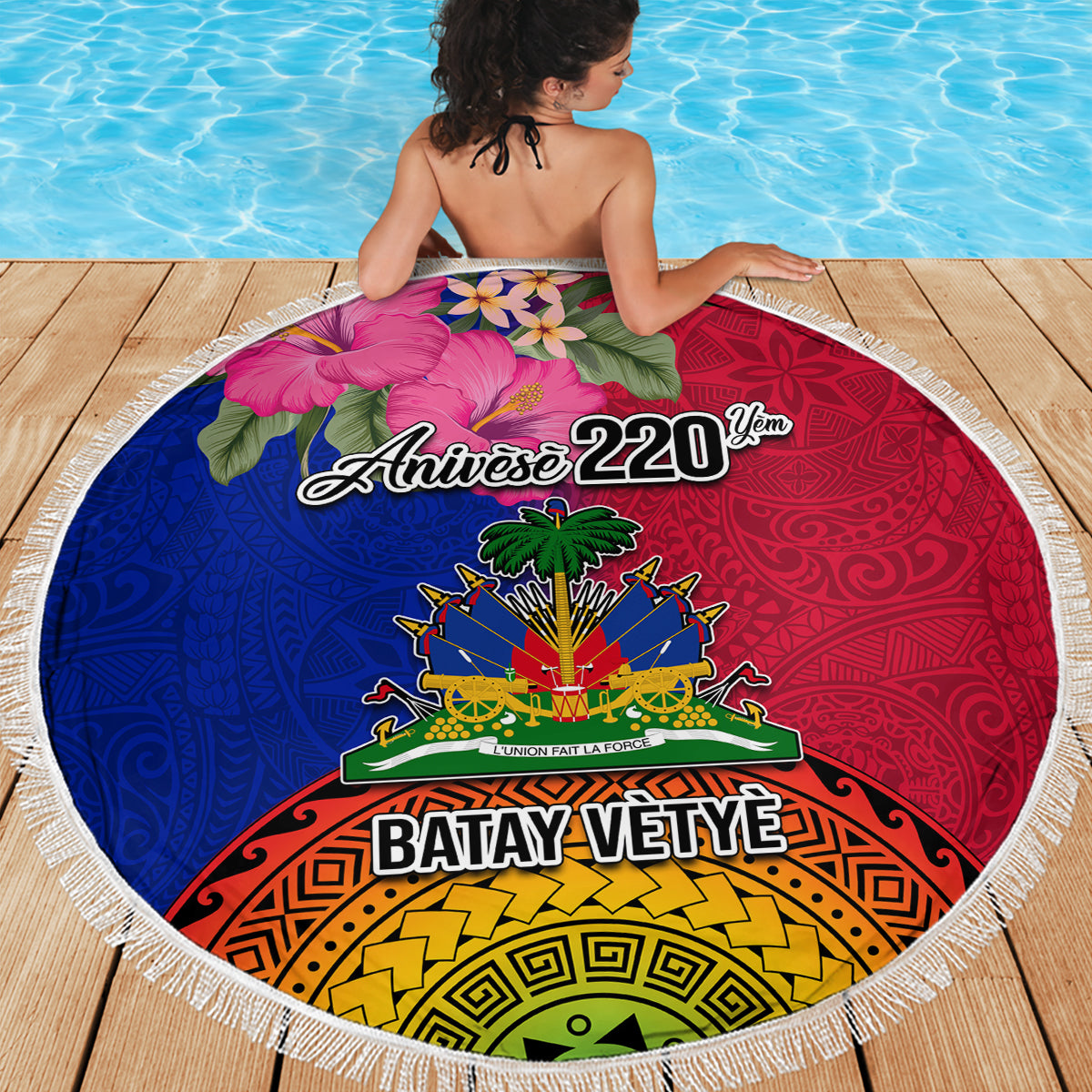 Haiti Battle of Vertieres Beach Blanket The Haitian Revolution 220th Anniversary Polynesian Style LT03 - Polynesian Pride