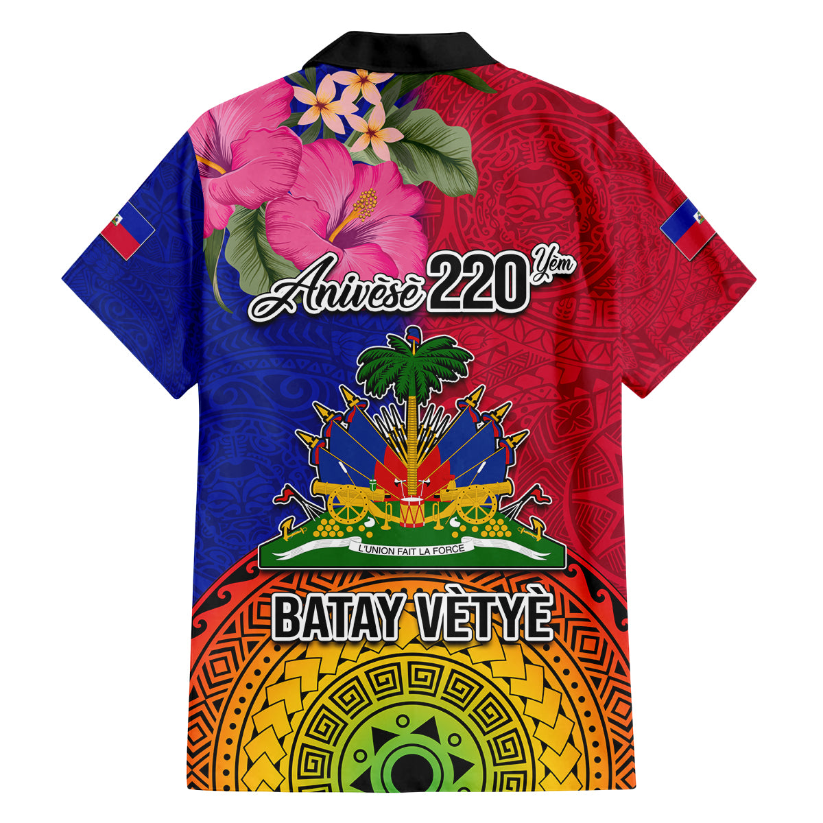Haiti Battle of Vertieres Family Matching Long Sleeve Bodycon Dress and Hawaiian Shirt The Haitian Revolution 220th Anniversary Polynesian Style LT03 - Polynesian Pride