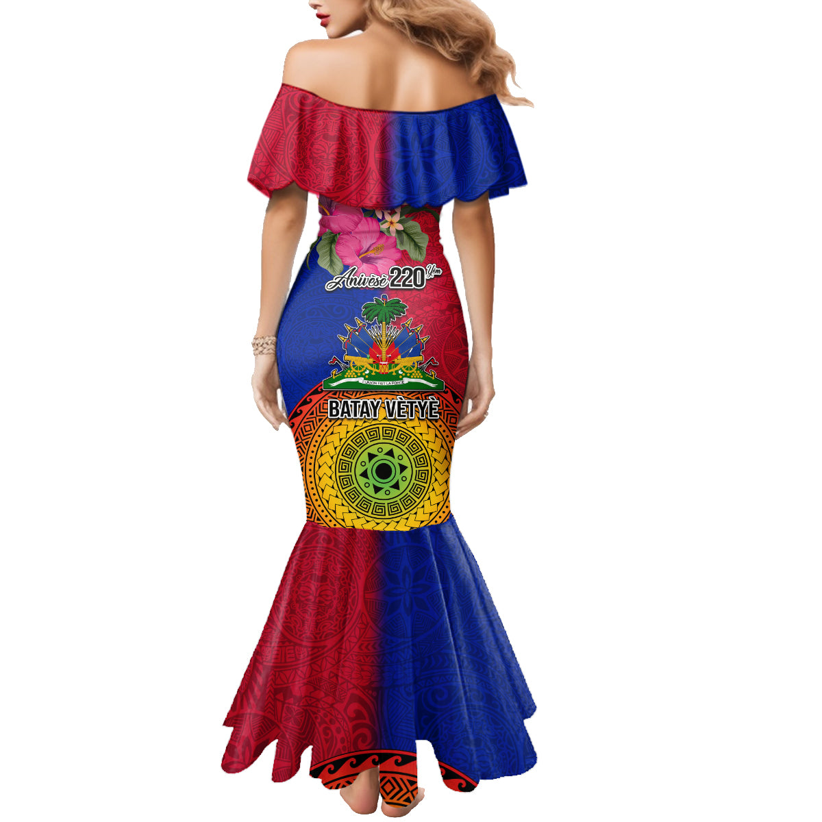 Haiti Battle of Vertieres Family Matching Mermaid Dress and Hawaiian Shirt The Haitian Revolution 220th Anniversary Polynesian Style LT03 - Polynesian Pride