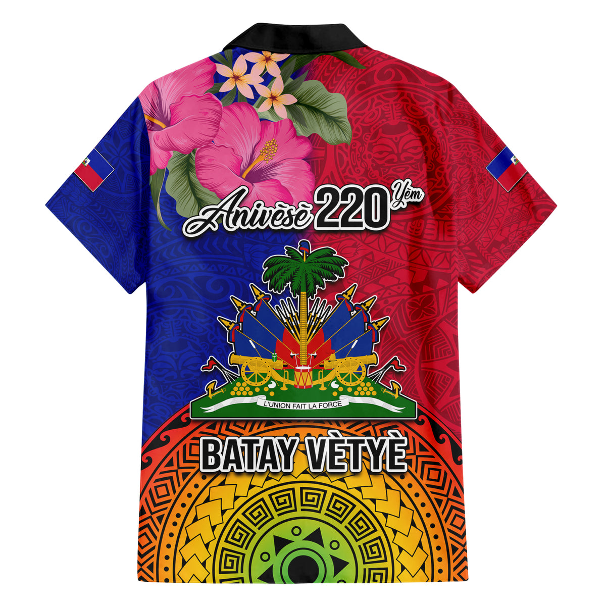 Haiti Battle of Vertieres Family Matching Short Sleeve Bodycon Dress and Hawaiian Shirt The Haitian Revolution 220th Anniversary Polynesian Style LT03 - Polynesian Pride