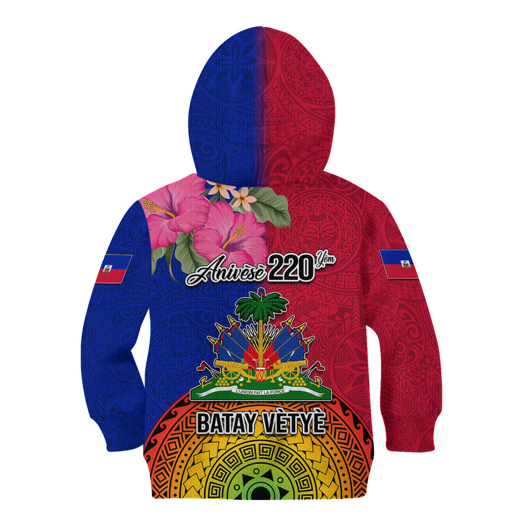 Haiti Battle of Vertieres Kid Hoodie The Haitian Revolution 220th Anniversary Polynesian Style LT03 - Polynesian Pride