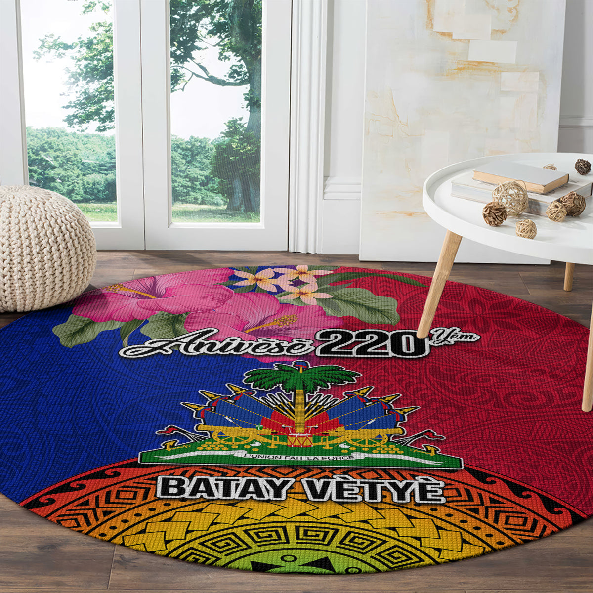 Haiti Battle of Vertieres Round Carpet The Haitian Revolution 220th Anniversary Polynesian Style LT03 - Polynesian Pride
