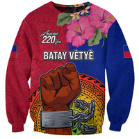 Haiti Battle of Vertieres Sweatshirt The Haitian Revolution 220th Anniversary Polynesian Style LT03 Unisex Red - Polynesian Pride
