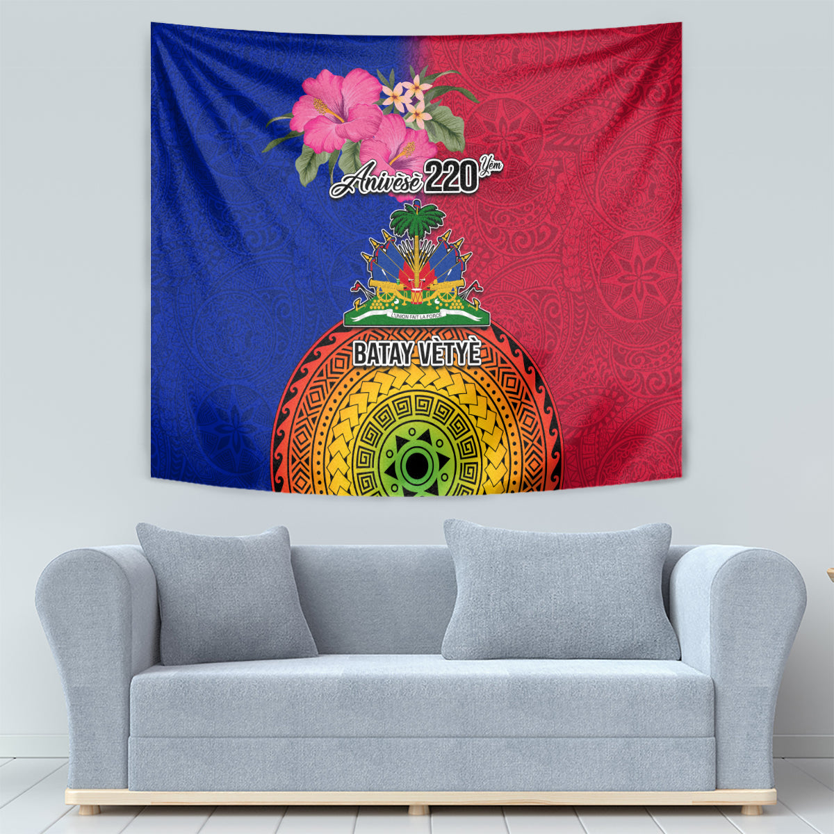 Haiti Battle of Vertieres Tapestry The Haitian Revolution 220th Anniversary Polynesian Style LT03 - Polynesian Pride