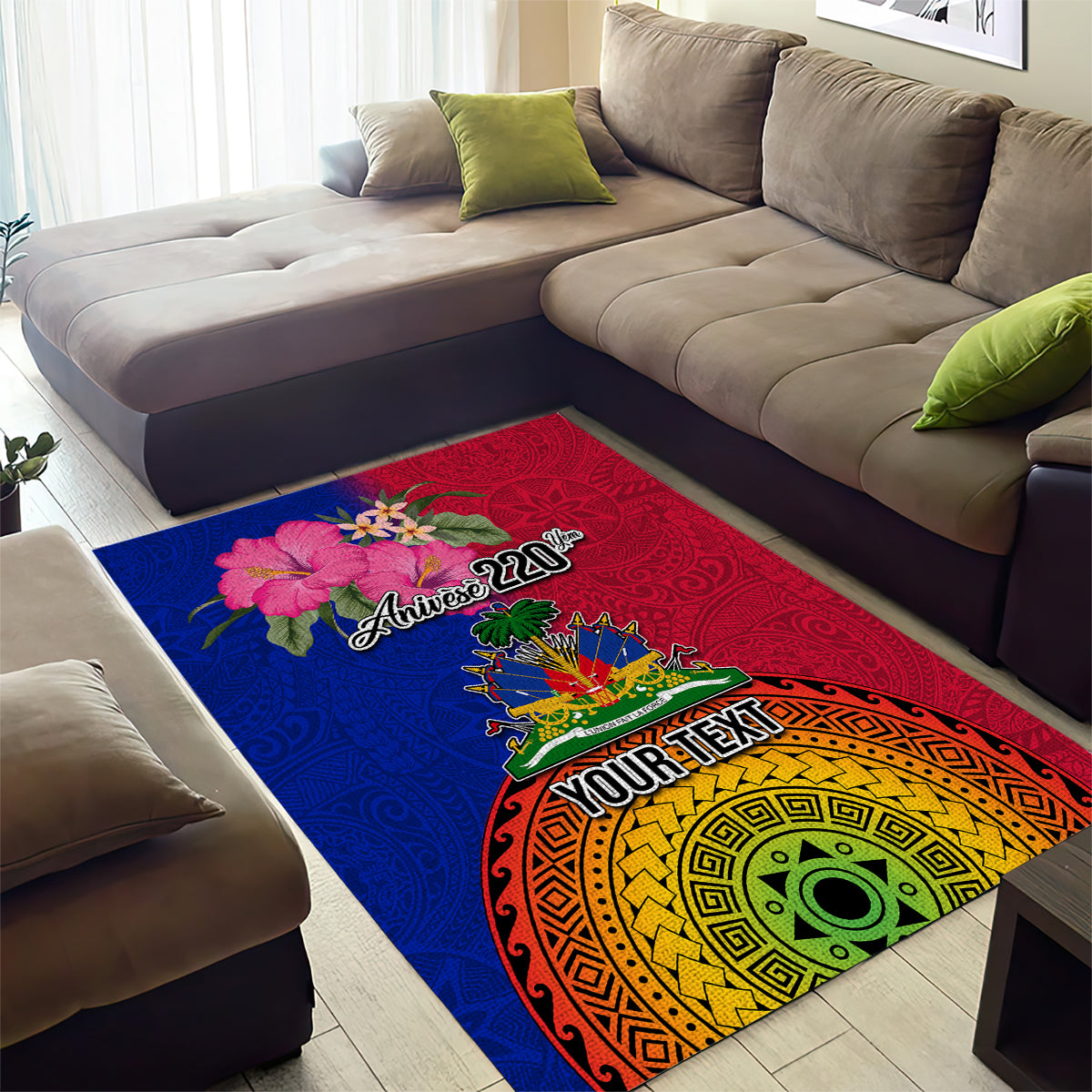 Personalised Haiti Battle of Vertieres Area Rug The Haitian Revolution 220th Anniversary Polynesian Style LT03 - Polynesian Pride