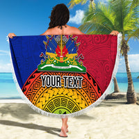 Personalised Haiti Battle of Vertieres Beach Blanket The Haitian Revolution 220th Anniversary Polynesian Style LT03 - Polynesian Pride