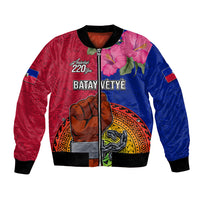Personalised Haiti Battle of Vertieres Bomber Jacket The Haitian Revolution 220th Anniversary Polynesian Style LT03 Unisex Red - Polynesian Pride