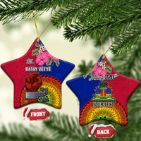 Personalised Haiti Battle of Vertieres Ceramic Ornament The Haitian Revolution 220th Anniversary LT03 Star Red - Polynesian Pride