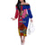Personalised Haiti Battle of Vertieres Family Matching Off Shoulder Long Sleeve Dress and Hawaiian Shirt The Haitian Revolution 220th Anniversary Polynesian Style LT03 Mom's Dress Red - Polynesian Pride