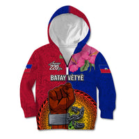 Personalised Haiti Battle of Vertieres Kid Hoodie The Haitian Revolution 220th Anniversary Polynesian Style LT03 Zip Hoodie Red - Polynesian Pride