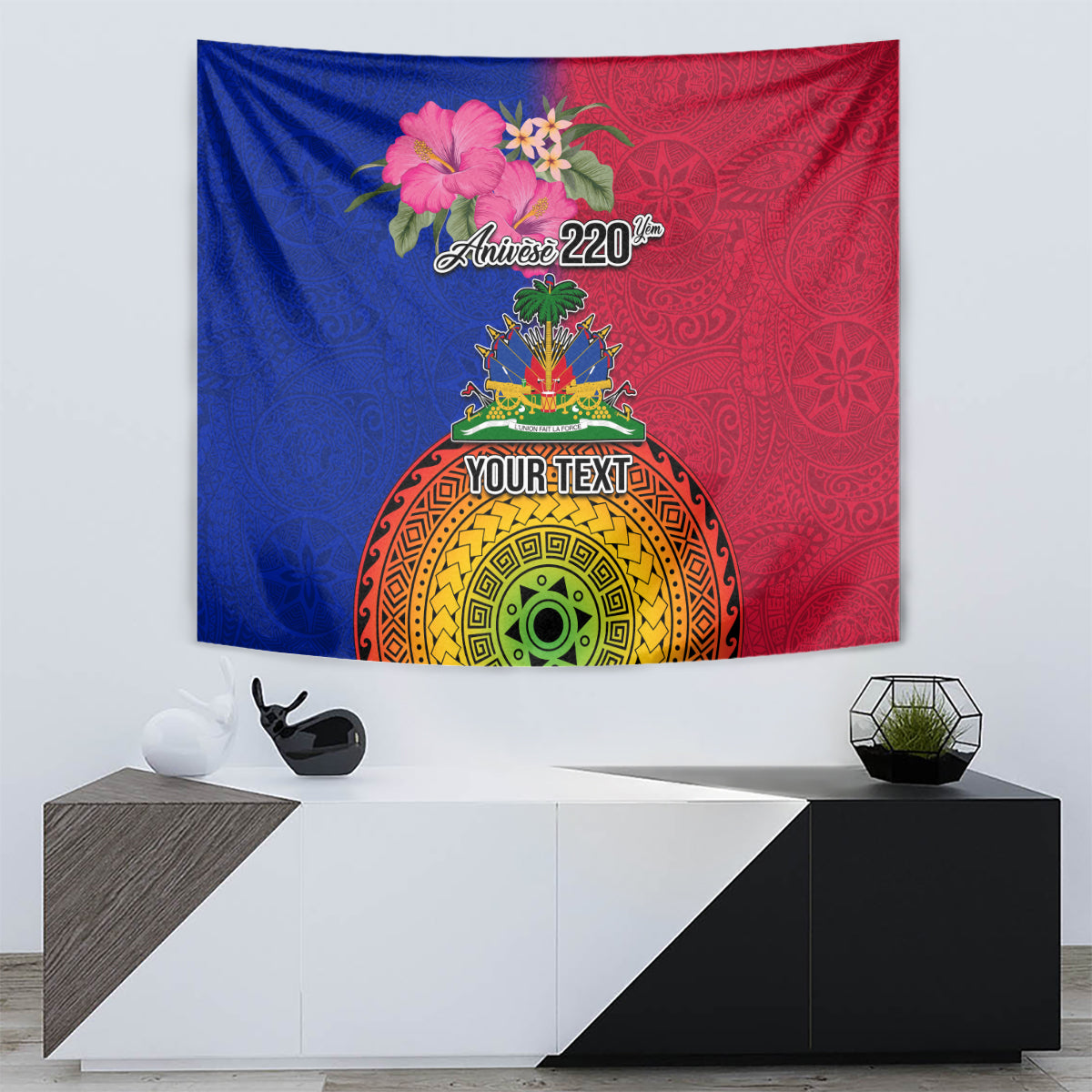 Personalised Haiti Battle of Vertieres Tapestry The Haitian Revolution 220th Anniversary Polynesian Style LT03 - Polynesian Pride