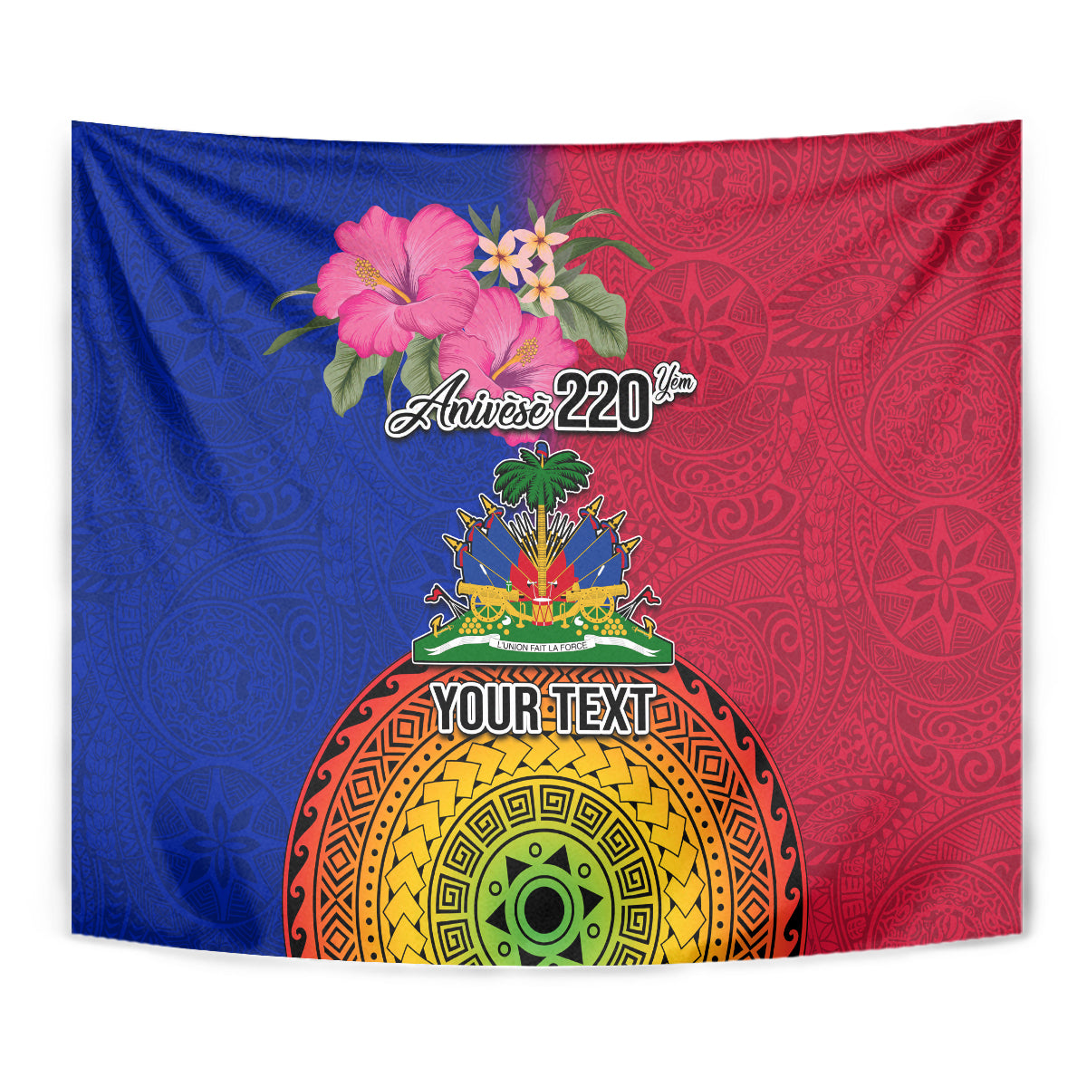 Personalised Haiti Battle of Vertieres Tapestry The Haitian Revolution 220th Anniversary Polynesian Style LT03 - Polynesian Pride