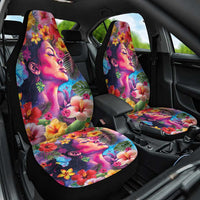Polynesian Women Car Seat Cover Tropical Plant - Vibrant Surreal Dreamscape Vibe LT03 One Size Pink-Purple - Polynesian Pride