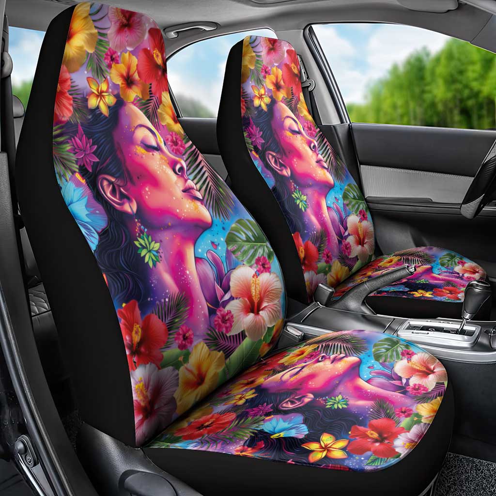 Polynesian Women Car Seat Cover Tropical Plant - Vibrant Surreal Dreamscape Vibe LT03 - Polynesian Pride
