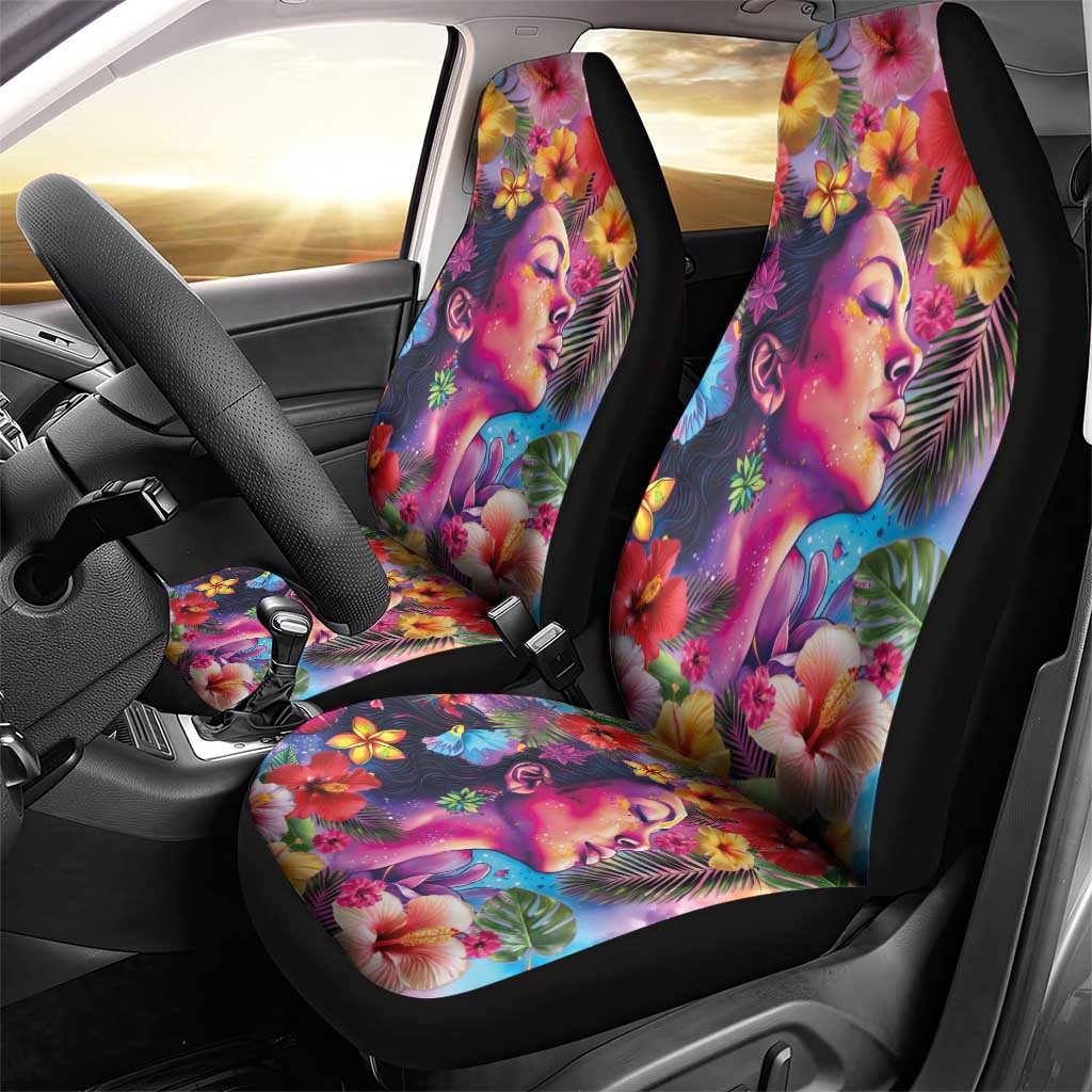 Polynesian Women Car Seat Cover Tropical Plant - Vibrant Surreal Dreamscape Vibe LT03 - Polynesian Pride