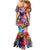 Polynesian Women Family Matching Mermaid Dress and Hawaiian Shirt Tropical Plant - Vibrant Surreal Dreamscape Vibe