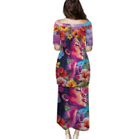 Polynesian Women Puletasi Tropical Plant - Vibrant Surreal Dreamscape Vibe