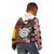 Personalised Aotearoa and Australia Together Kid Hoodie Koru and Kangaroo - Taniko with Aboriginal Motif