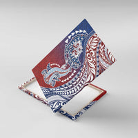 Hawaiian Manta Ray and Hammerhead Shark Tribal Tattoo Canvas Wall Art with Polynesian Tribal Pattern Hawaii Flag Color