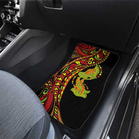 Hawaiian Manta Ray and Hammerhead Shark Tribal Tattoo Car Mats with Polynesian Tribal Pattern Kanaka Maoli Flag Color LT03 - Polynesian Pride
