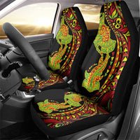 Hawaiian Manta Ray and Hammerhead Shark Tribal Tattoo Car Seat Cover with Polynesian Tribal Pattern Kanaka Maoli Flag Color LT03 - Polynesian Pride