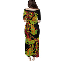 Hawaiian Manta Ray and Hammerhead Shark Tribal Tattoo Family Matching Puletasi and Hawaiian Shirt with Polynesian Tribal Pattern Kanaka Maoli Flag Color LT03 - Polynesian Pride