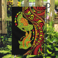 Hawaiian Manta Ray and Hammerhead Shark Tribal Tattoo Garden Flag with Polynesian Tribal Pattern Kanaka Maoli Flag Color LT03 Garden Flag Multicolor - Polynesian Pride