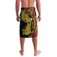 Hawaiian Manta Ray and Hammerhead Shark Tribal Tattoo Lavalava with Polynesian Tribal Pattern Kanaka Maoli Flag Color