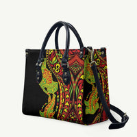 Hawaiian Manta Ray and Hammerhead Shark Tribal Tattoo Leather Bag with Polynesian Tribal Pattern Kanaka Maoli Flag Color LT03 Multicolor - Polynesian Pride