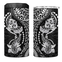 Hawaiian Manta Ray and Hammerhead Shark Tribal Tattoo 4 in 1 Can Cooler Tumbler with Polynesian Tribal Pattern Black-White Color LT03 One Size: 16 oz Multicolor - Polynesian Pride