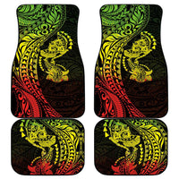 Hawaiian Manta Ray and Hammerhead Shark Tribal Tattoo Car Mats with Polynesian Tribal Pattern Reggae Style