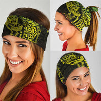 Hawaiian Manta Ray and Hammerhead Shark Tribal Tattoo Neck Gaiter with Polynesian Tribal Pattern Reggae Style